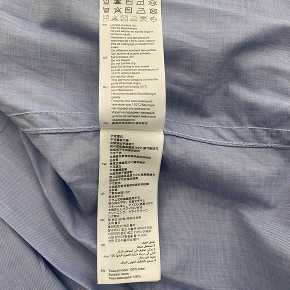 Sandro Oversized cotton Shirt with ruffle and patch pocket square. - Picture 8 of 15